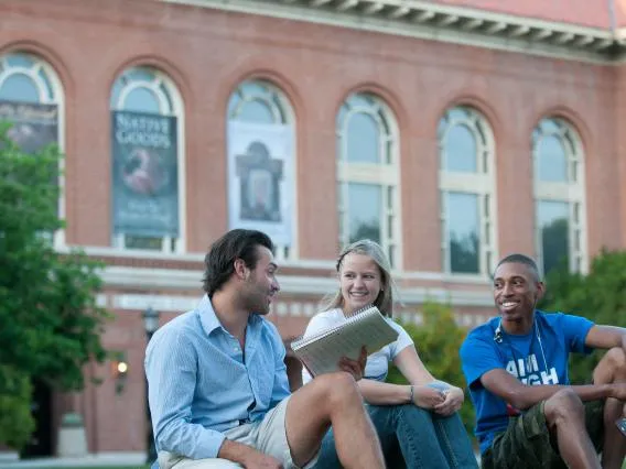 Students studying on the University of Arizona campus